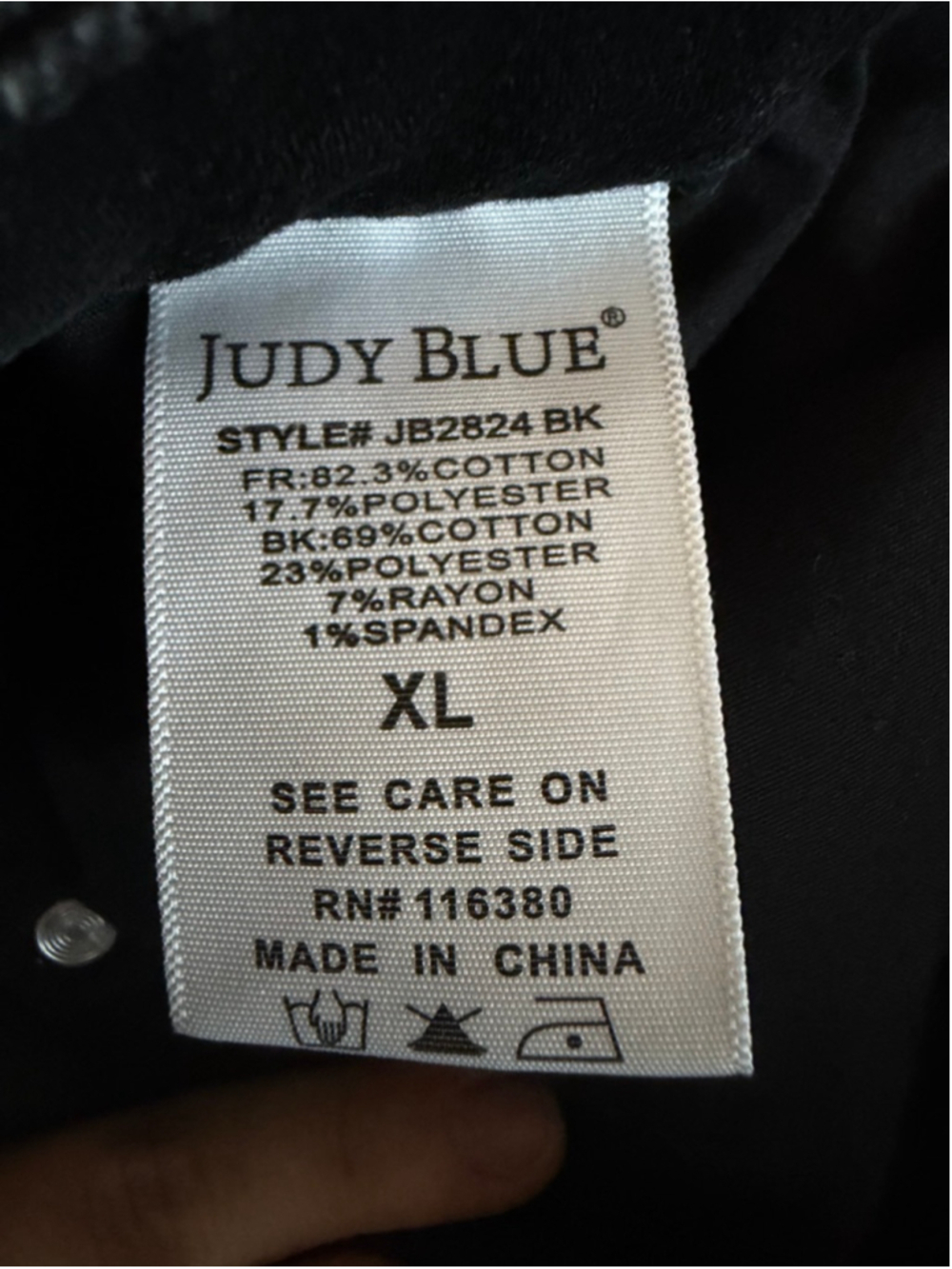 Women's Judy Blue Black Distressed Stretch Denim Skirt Plus Size XL - Picture 5 of 5